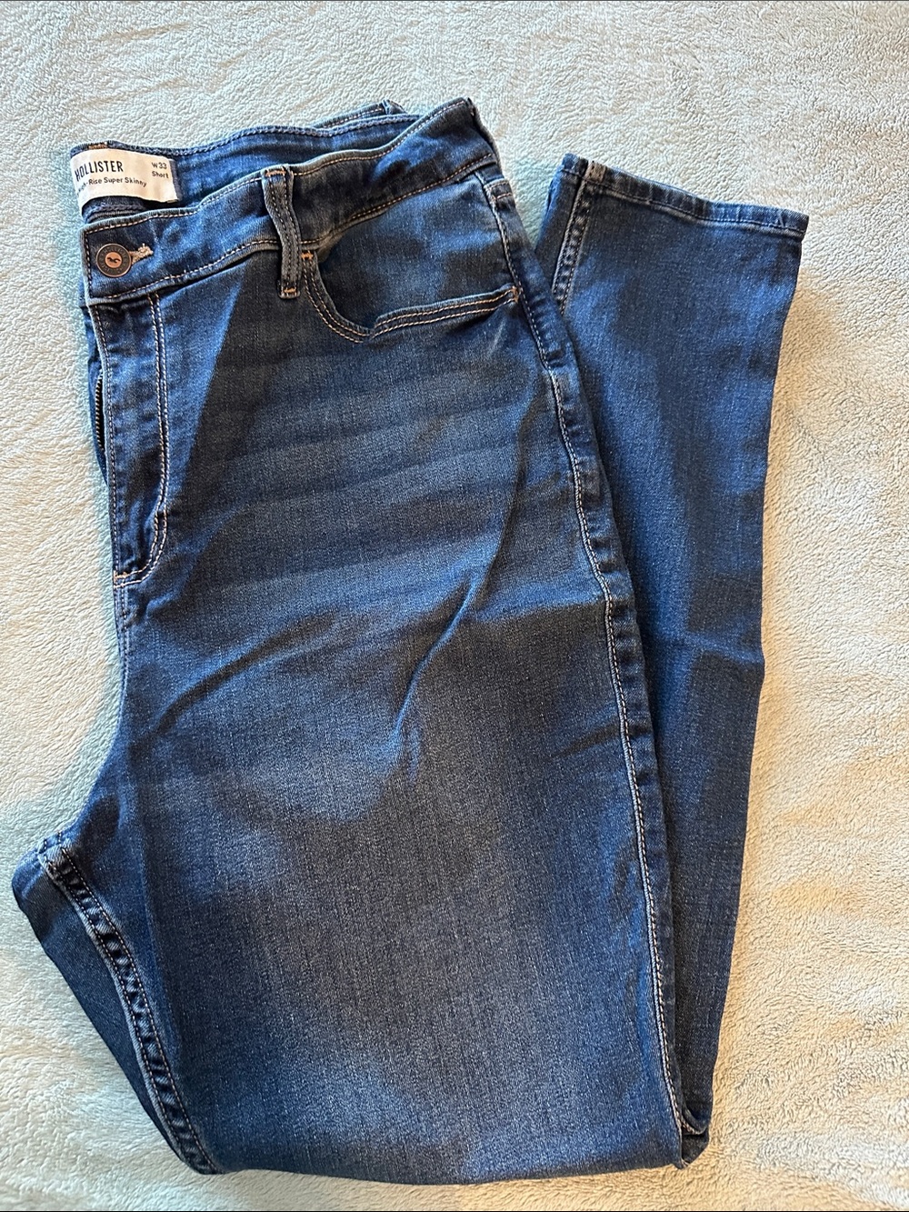 Hollister Women’s Navy Curvy High-Rise Super Skinny Jeans - 16/33S